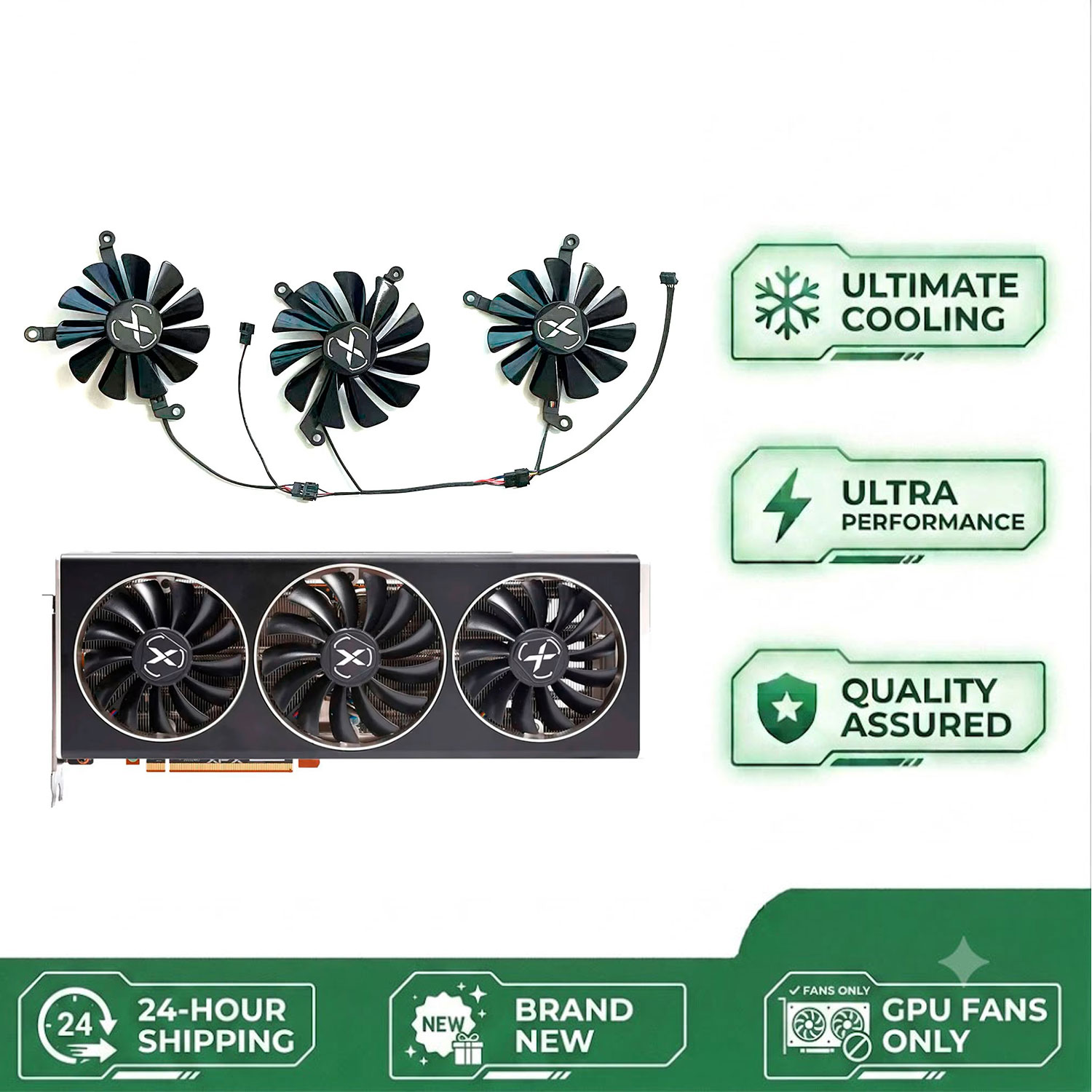 Rx 6700 Xt 12Gb Graphics Card - Nuova ventola GPU fai-da-te 4PIN 95MM